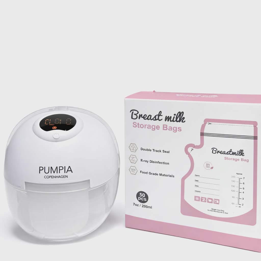 BUNDLE: Pumpias Elektriske brystpumpe og 50stk Mælkeposer